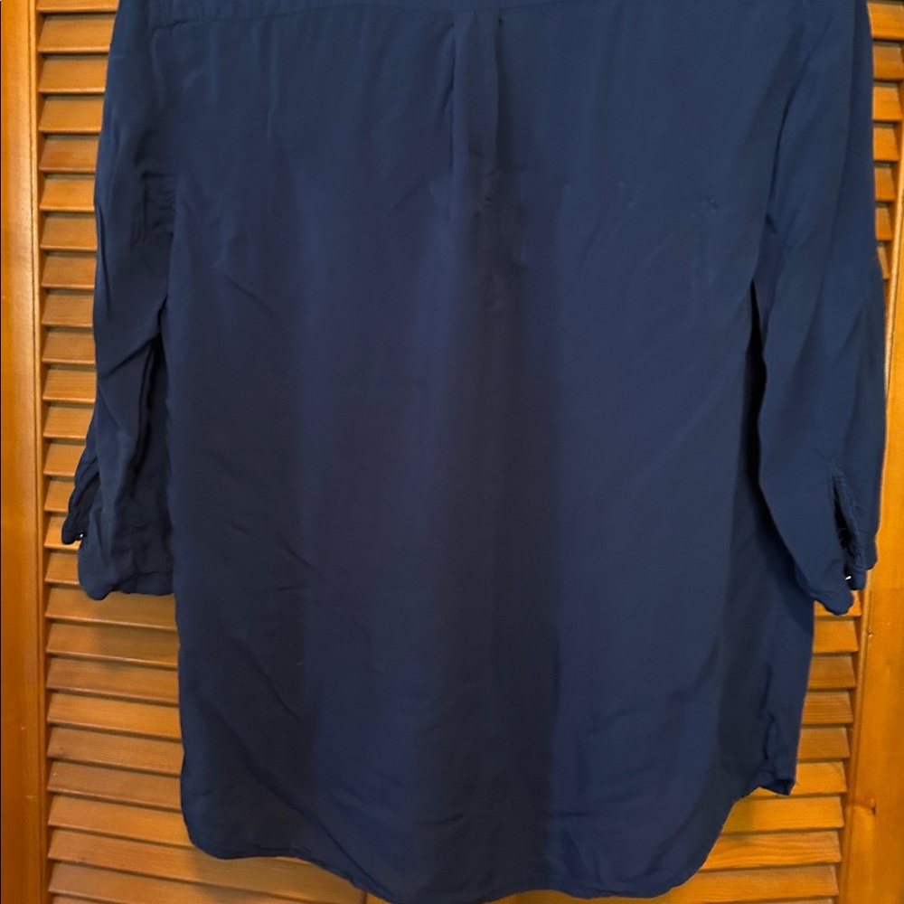 Inso Navy Button-Up Blouse - Picture 8 of 9